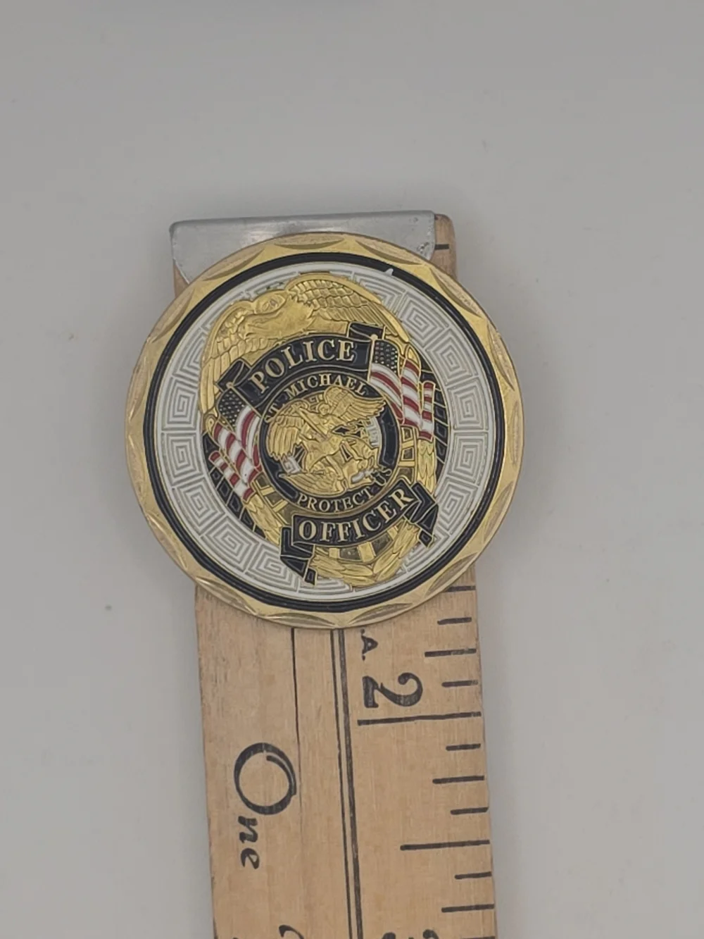 Police St. Michael Commemorative Coin - Gold and Black
